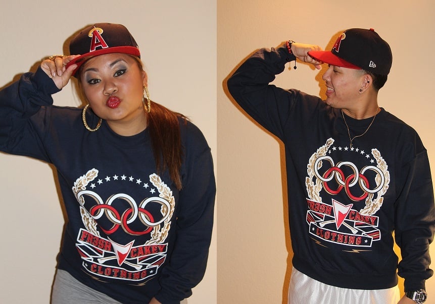 Image of Fr3sh & Cakey "Olympics" Unisex Crew Neck Sweater in Navy