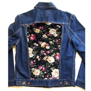 Image of Women's Customized Dark Floral Denim jacket