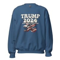 Image 9 of Trump 2024 MAGA Distressed Unisex Sweatshirt from PatriotsCo.com