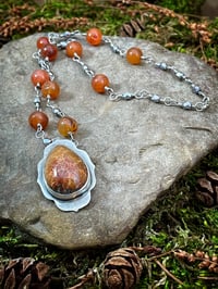 Image 2 of Fossilized Coral and Carnelian Necklace