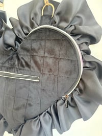 Image 4 of ONE OFF – Black Velvet Quilted Heart Crossbody Bag 🖤 (Sample Sale)
