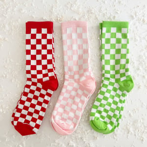 Image of  Checkered Ribbed Socks 