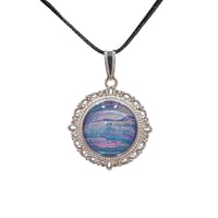 Land and Sea-Handmade Pour Paint Pendant