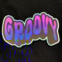 Image 1 of Groovy Sticker 4”/101mm (Holographic Matte Finish)
