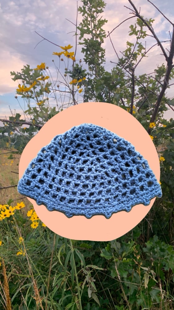Image of Sky Blue Picot Skullcap