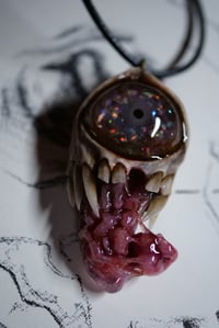 Image 6 of Custom Handmade Opal Eyed Pendant|Opal Eyed Snaggletooth Pendant|Handmade|OOAK| Morgans Mutations