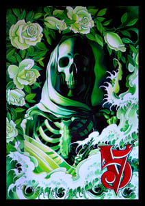 Image of Carbon is Part of the Life Cycle- Green Skeleton Poster by Kore Flatmo- 24"x36"