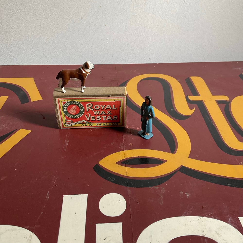 Image of Woman With St Bernard & Matchbox 