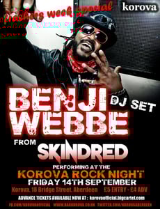 Image of Benji Webbe DJ SET Prepaid Ticket - Skindred