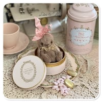 Image 1 of Handmade Victorian Plum Colour Teacup Bunny