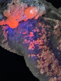 Image 6 of Large UV Calcite On Druzy Quartz Statement Piece #1924