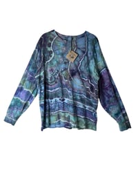 Image 3 of L Unisex Adult Soft Long Sleeve Tee in Mermaid Geode Ice Dye
