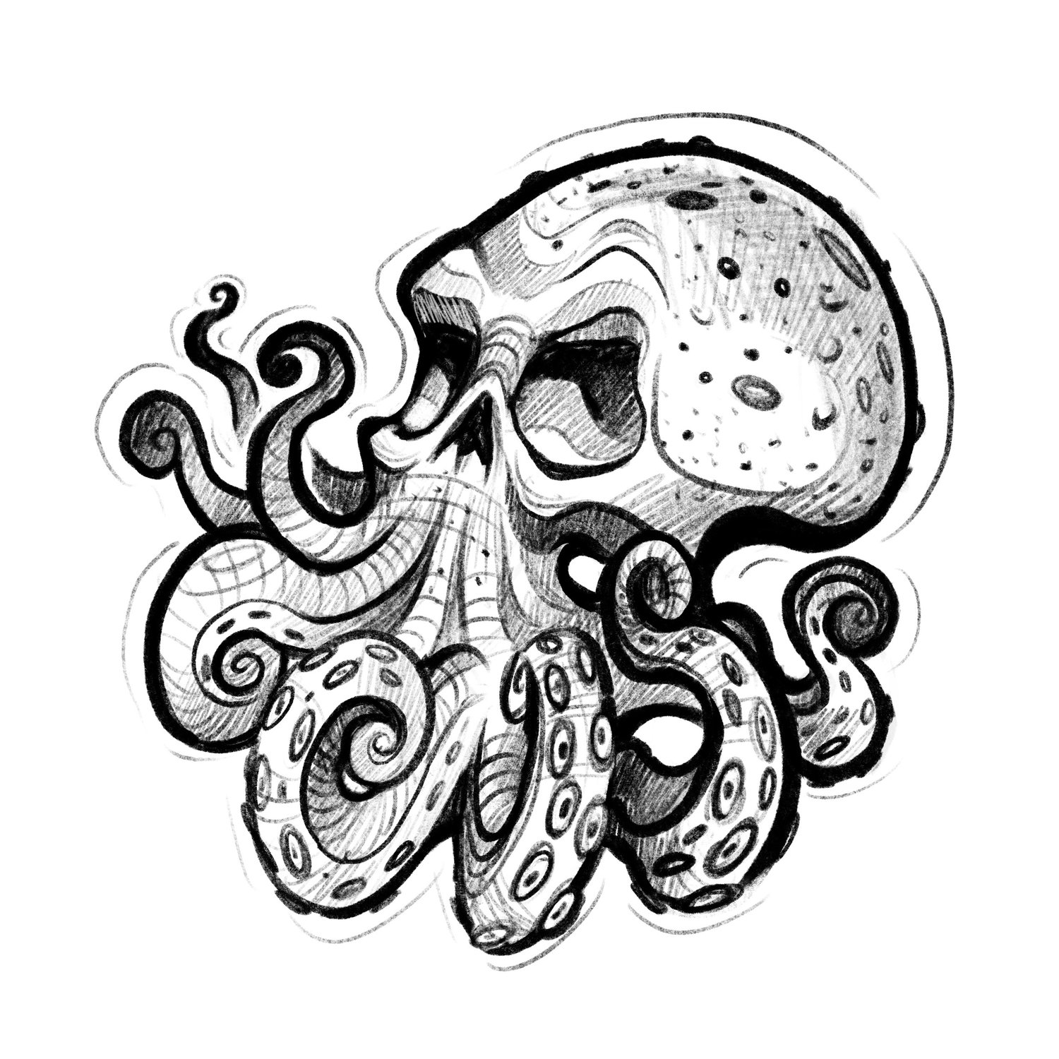 Octo-skull (sketch style) - $150 flat rate special