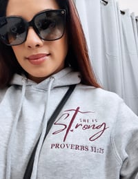 Image 7 of "She Is Strong" PROVERBS 31:25 Faith based/Spiritual Armor (Comes with a free pen!)
