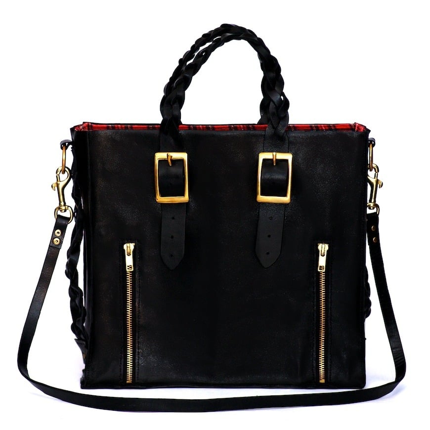 Image of Charlotte handmade leather tote - Void Black