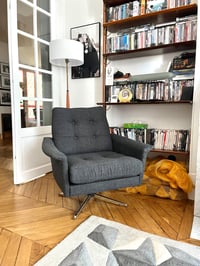 Image 5 of Fauteuil pivotant bouclette gris anthracite