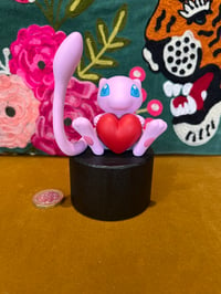 Image 1 of Hand Painted Love Heart Mew Plinth Display 