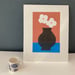Image of Two White Flowers handmade print