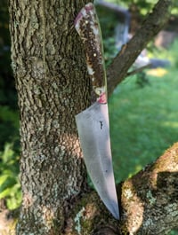 Image 1 of Cable Damascus Chef/ Stabilized Wildflower Scales