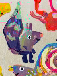 Image 2 of Colorful Friends Original with Green Octopus 