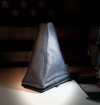 Image 1 of Navy blue leather shift boot 