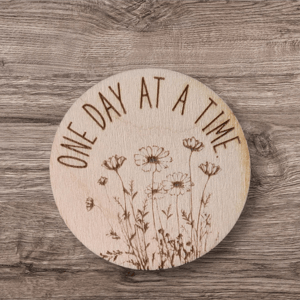 Image of Personalized Wooden Sobriety Coin: AA / NA Anniversary Gift