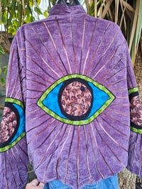 Image 6 of Wanderlust - Velvet evil eye protection jacket - Dark purple 6-12 uk