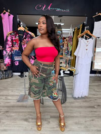 Image 2 of CAMO PATCH SHORTS w/pocket chain 