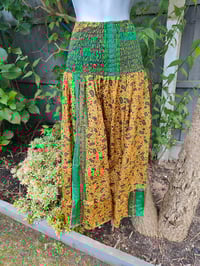 Image 2 of Zara Split Skirt- yellow and green