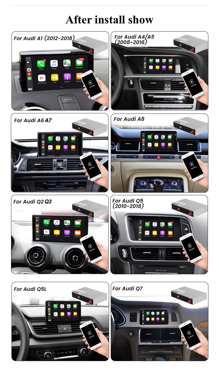 Wireless Carplay & Android Auto Audi A1 S1 Q2 Q3 2012-2018