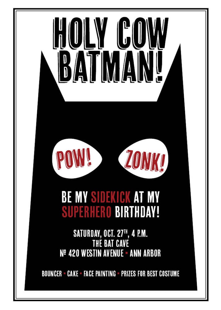 Batman and Superhero Invitation