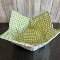 Image 5 of Quilted Soup Bowl Cozy in Green cotton copy