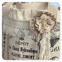 Image 4 of Vintage style French Script bucket tote bag