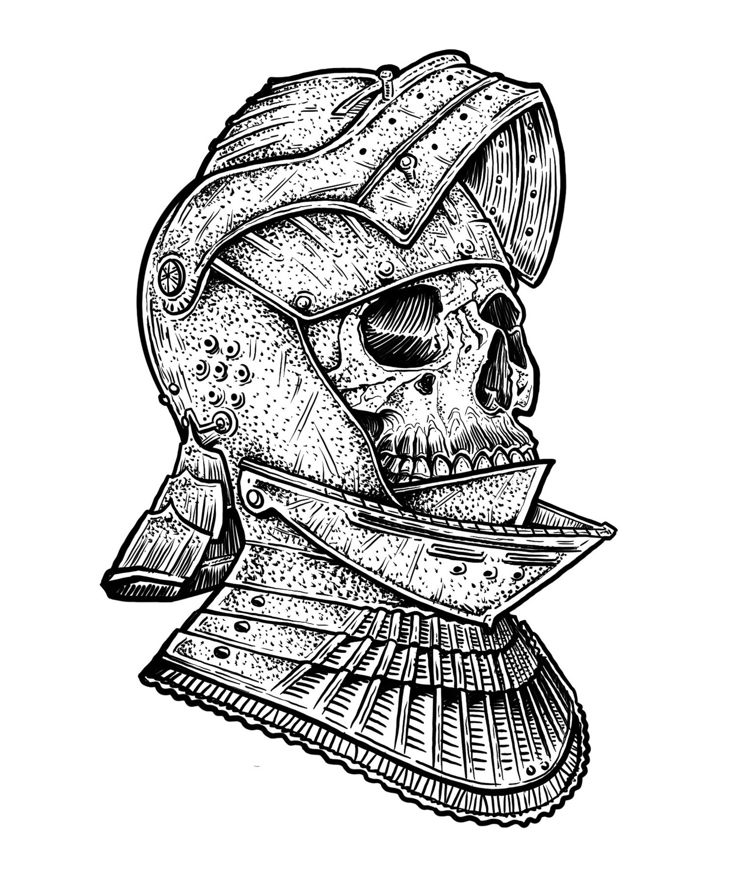 Knight Helmet - Skull Face