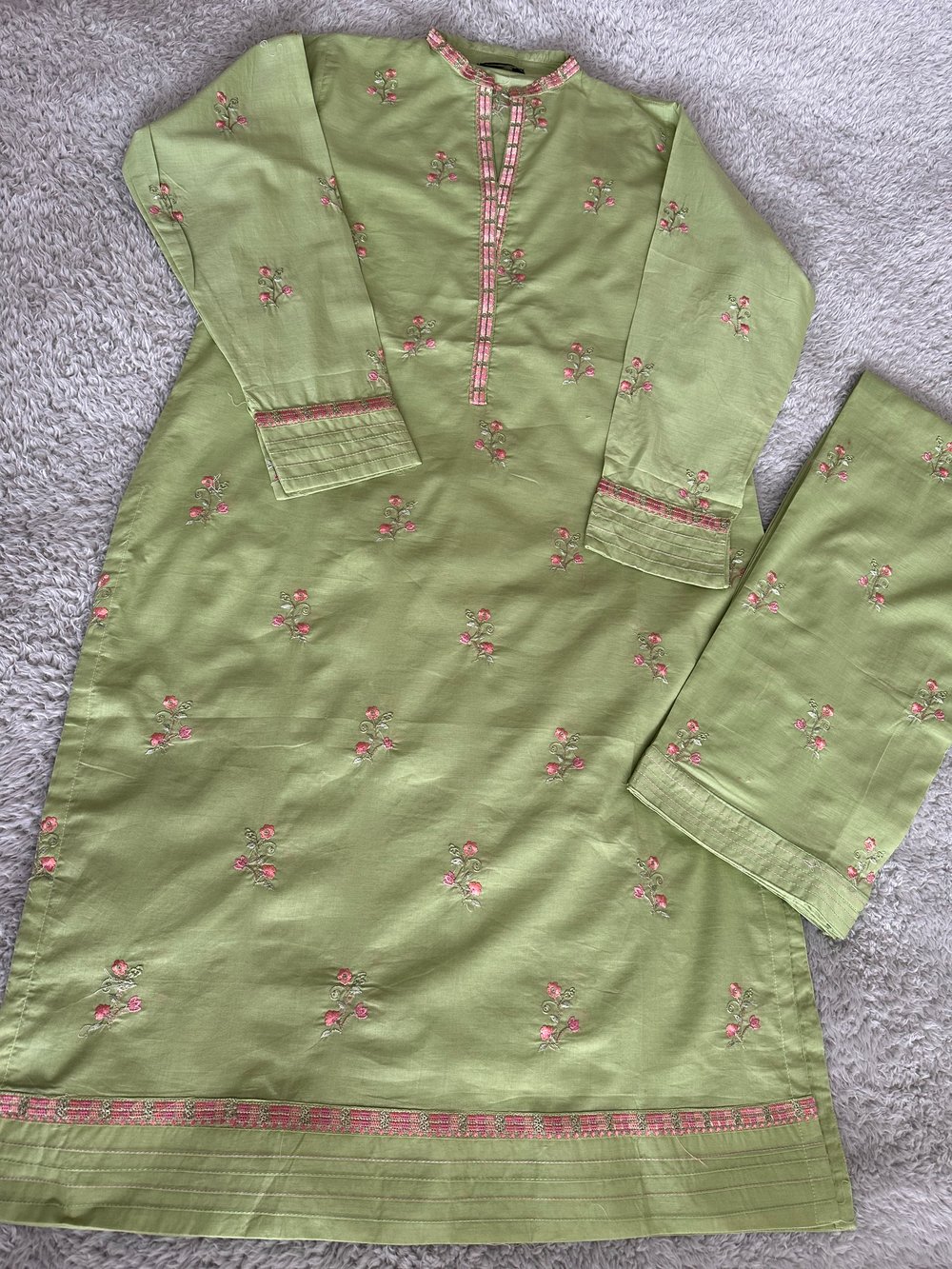 Lime pink floral