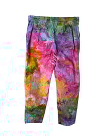 Image 6 of ♻️ UPCYCLED Ladies 6 (Small) Canvas Pants in Euphoria Watercolor Ice Dye