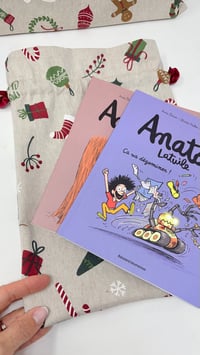 Image 3 of Le Pochon-Cadeau doublé toile de coton Santa Baby