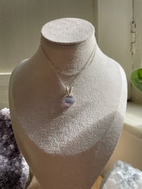 Image 3 of Silver Fluorite Heart Crystal Necklace