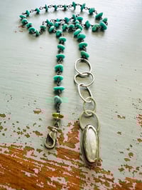 Image 12 of gorgeous turquoise nugget necklace with opal pendant