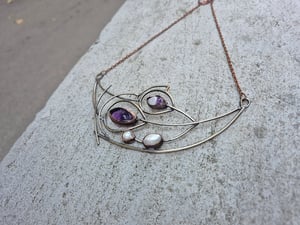 Amethyst flowers necklace 