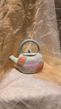 Image 4 of Organic pink, orange and yellow Teapot