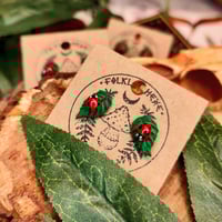 Image 5 of Kolczyki wkrętki biedronka na listku 🌿🐞