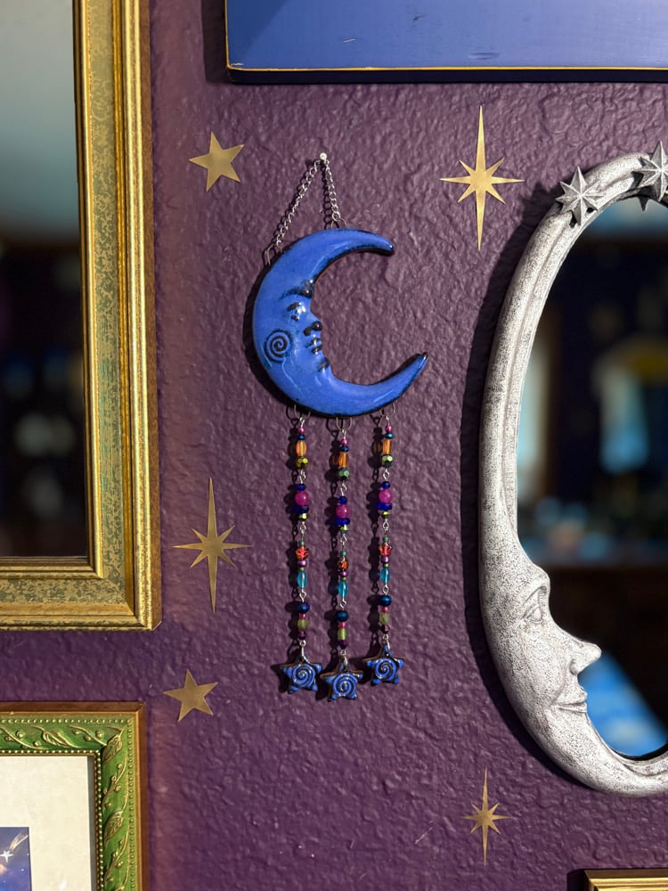 Image of Beaded Moon Wall Hanging #3
