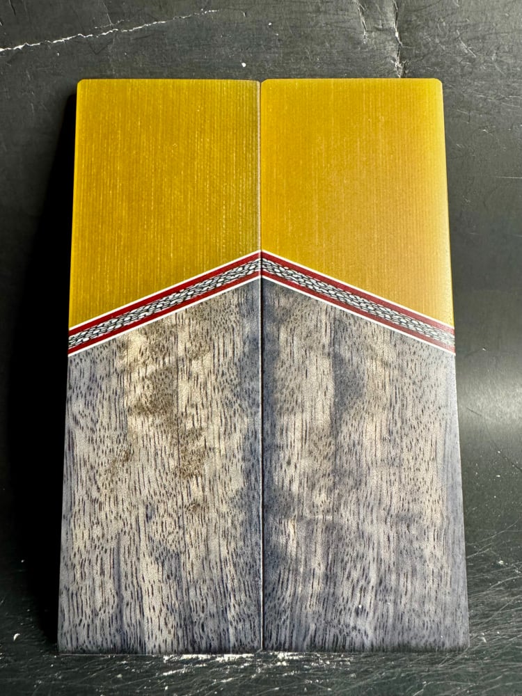 Image of Lager G10 & Curly Mango Segmented Knife Scales