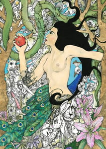 Image of 'Eve' Limited Edition Signed print with hand gold leaf & Ink detail