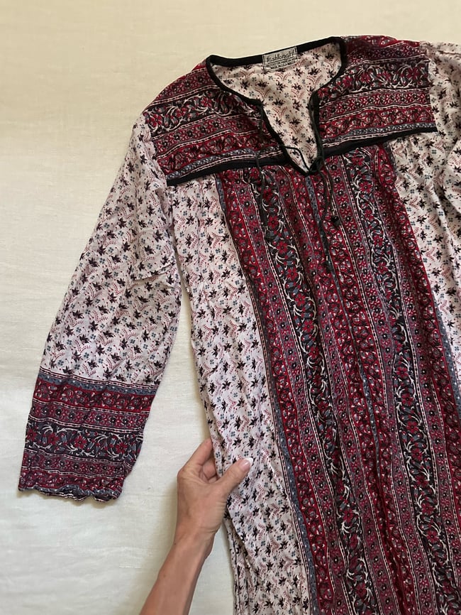 early 70s Indian cotton maxi dress 