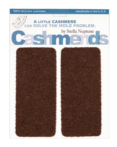 Image of    Iron-On Cashmere Elbow Patches -Dark Brown