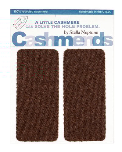 Image of    Iron-On Cashmere Elbow Patches -Dark Brown
