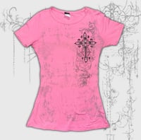 Image 1 of (xs) pink bedazzled shirt 
