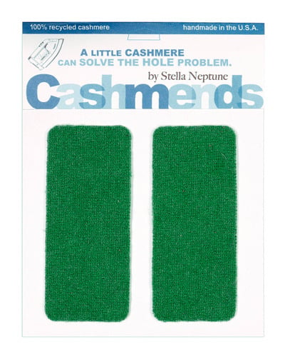 Image of Iron-On Cashmere Elbow Patches - Kelly Green